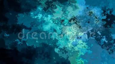 动画彩色彩色彩色背景无缝环视频-水彩画效果-彩色海洋茶蓝绿色